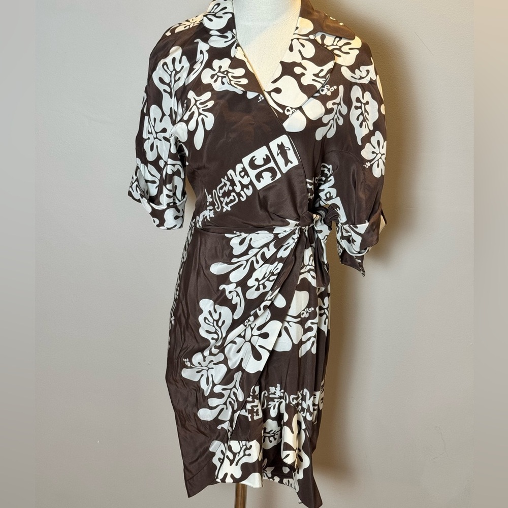 Vintage Thierry Mugler Silk Wrap Dress Size 42 - Picture 5 of 13